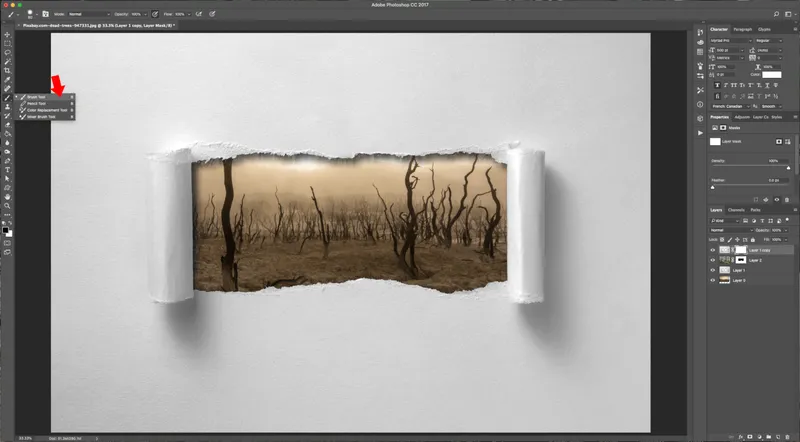 How To Create a Torn Image Overlap in Photoshop
