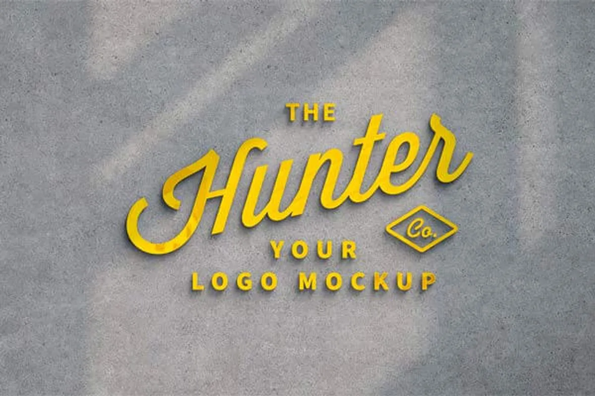 Yellow Glowing Sign Mockup