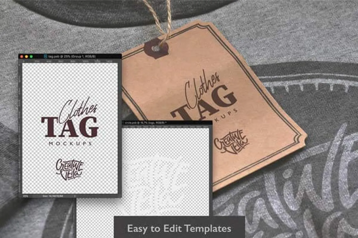 Clothes Label Tags PSD Mockups