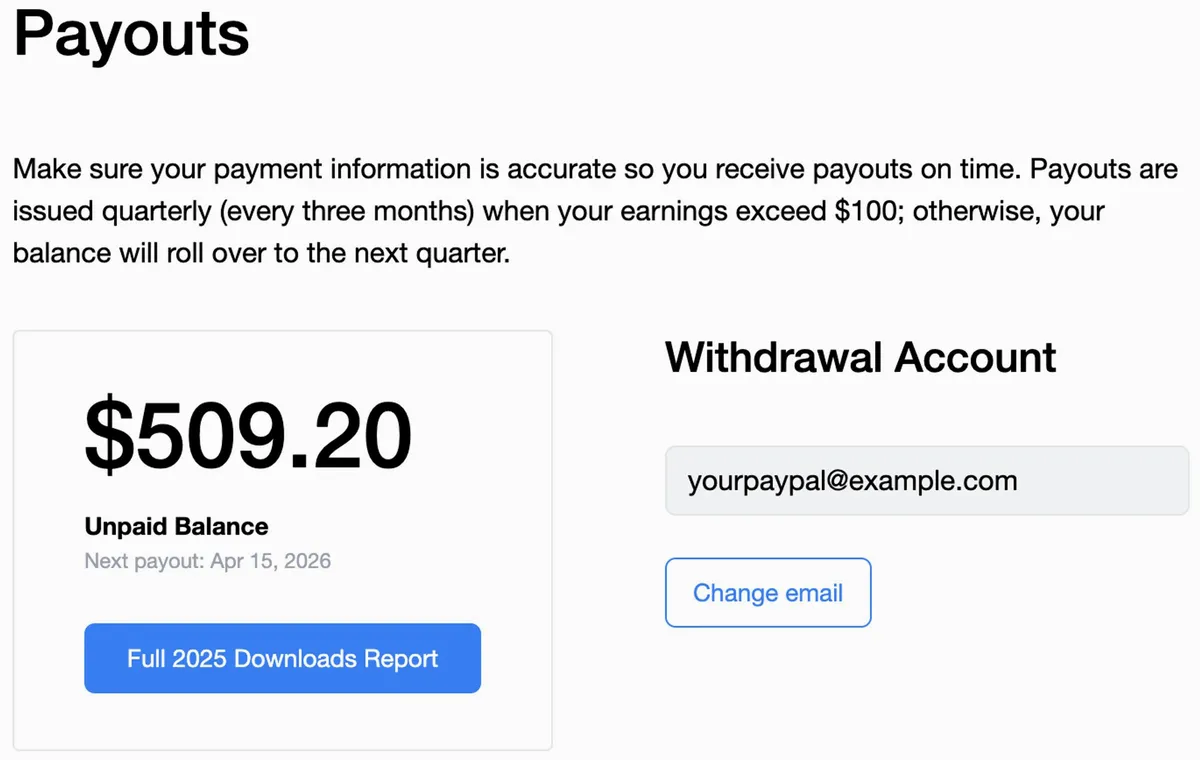 Payouts in Dashboard