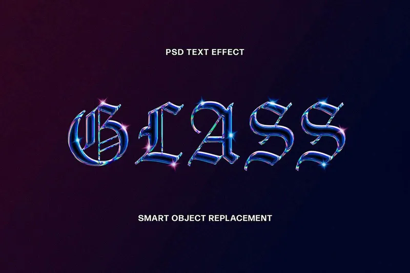 Holographic Glass Text Effect
