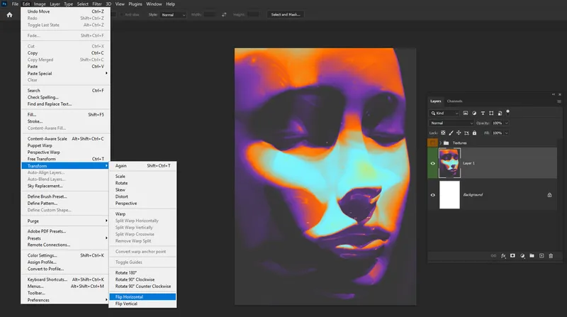 How to Create a Poster Design with Neon Negative Photo Effect