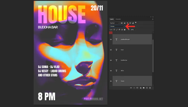 How to Create a Poster Design with Neon Negative Photo Effect
