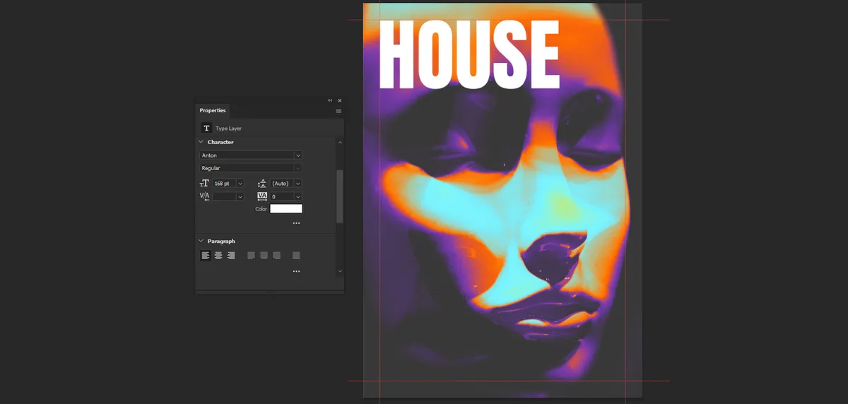 How to Create a Poster Design with Neon Negative Photo Effect