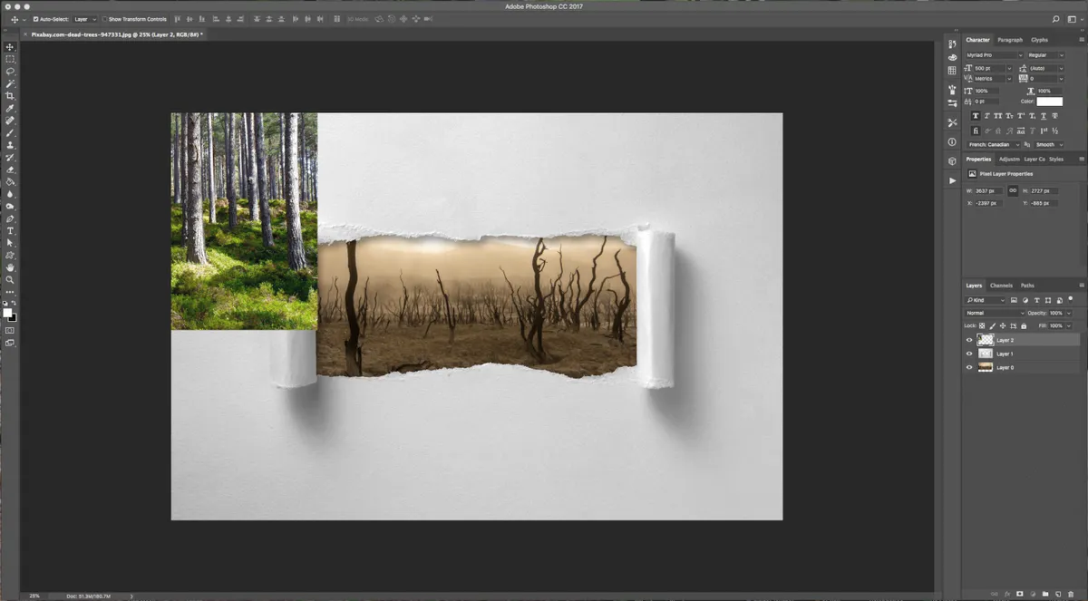 How To Create a Torn Image Overlap in Photoshop