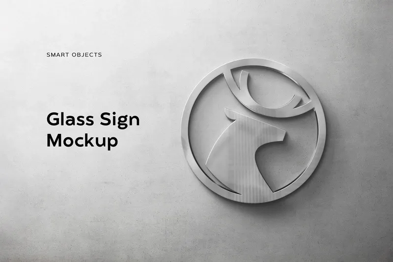 Glass Sign Logo Mockup