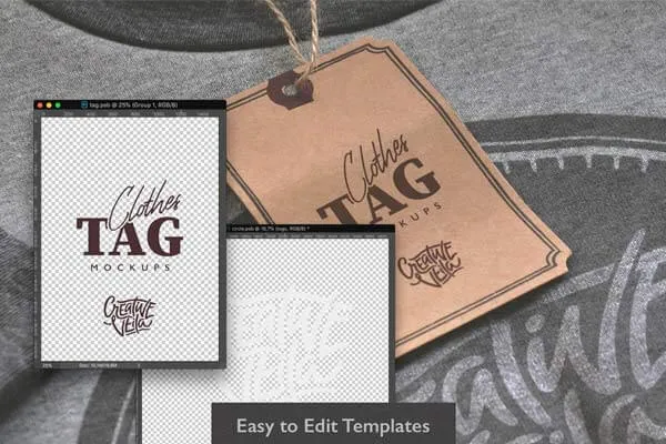 Clothes Label Tags PSD Mockups