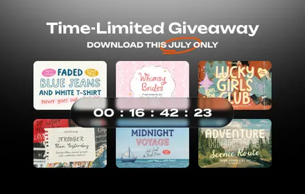 Pixelbuddha July Tim-Limited Giveaway — six massive design products, available for subscribers this month.