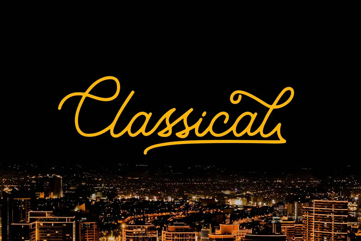 Classical Monoline Script Font