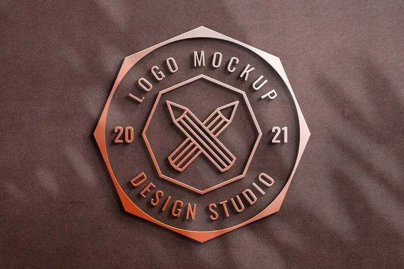 Bronze Sign Logo Mockup