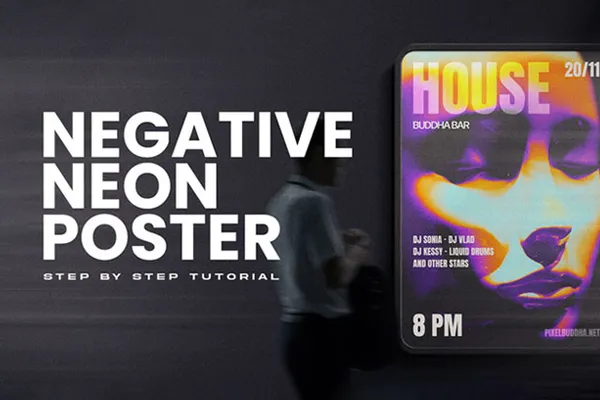 How to Create a Poster Design with Neon Negative Photo Effect