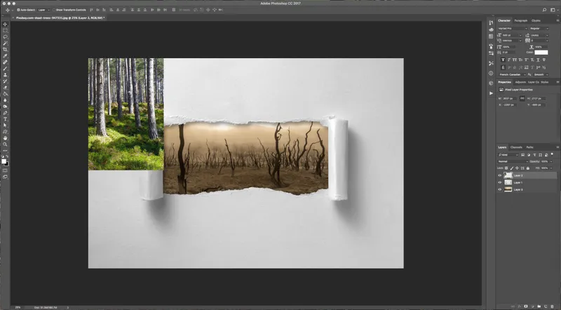 How To Create a Torn Image Overlap in Photoshop