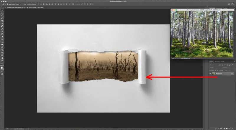 How To Create a Torn Image Overlap in Photoshop