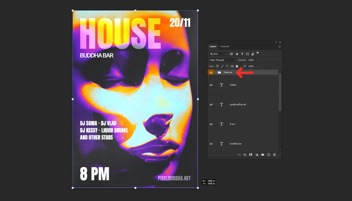 How to Create a Poster Design with Neon Negative Photo Effect