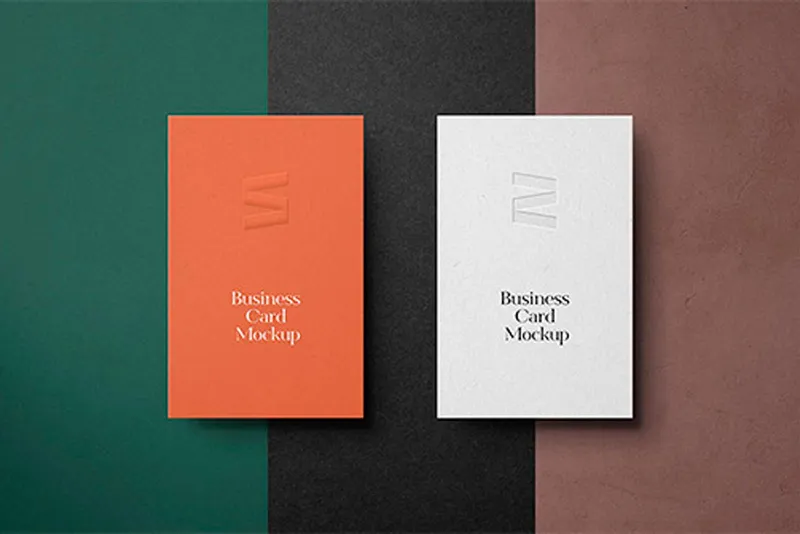 Vertical Business Card Mockup