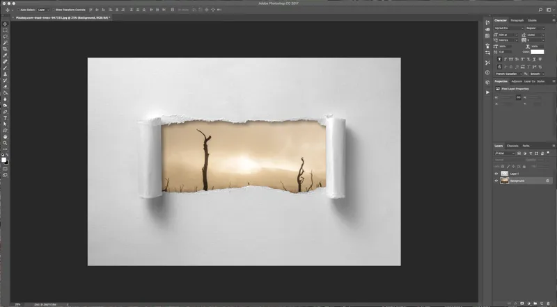 How To Create a Torn Image Overlap in Photoshop