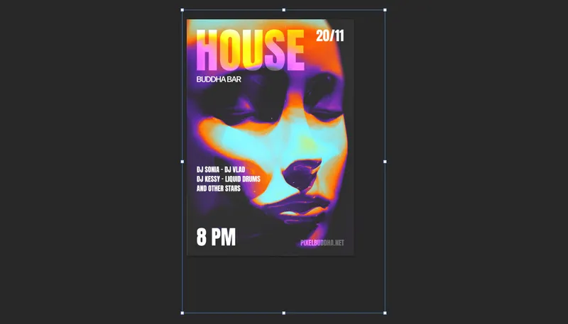 How to Create a Poster Design with Neon Negative Photo Effect