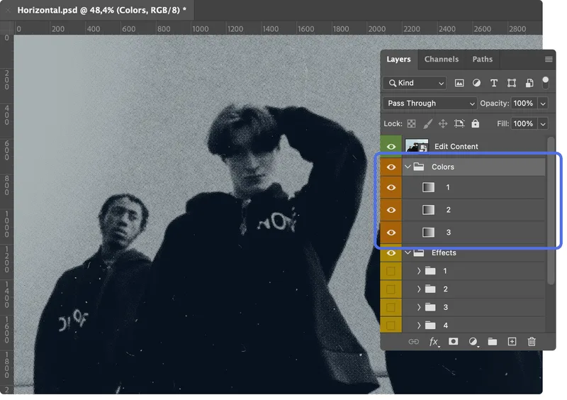 Applying Overlays and Styles Inside the PSD