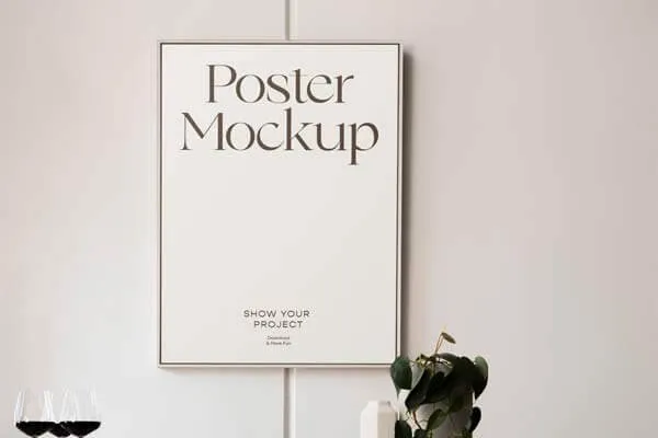 Poster in Dining Room Mockup