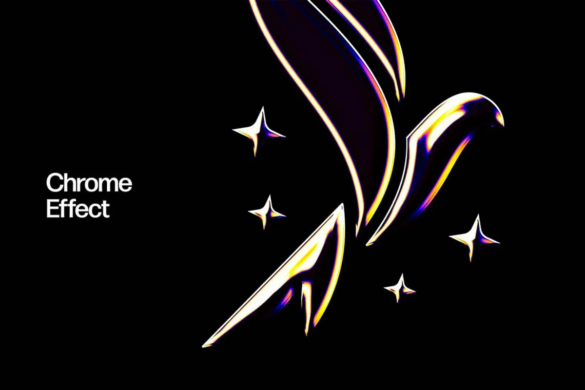 Iridescent Chrome Text Effect