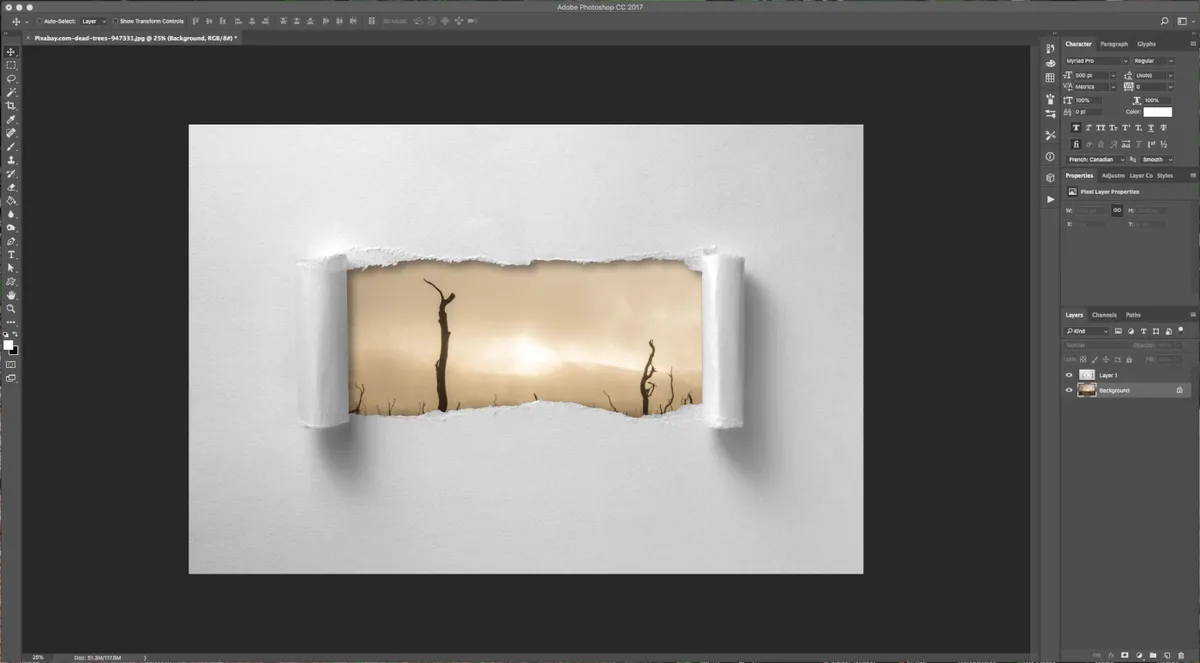 How To Create a Torn Image Overlap in Photoshop