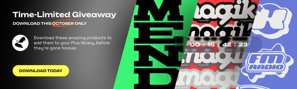 Pixelbuddha August Tim-Limited Giveaway — six massive design products, available for subscribers this month.