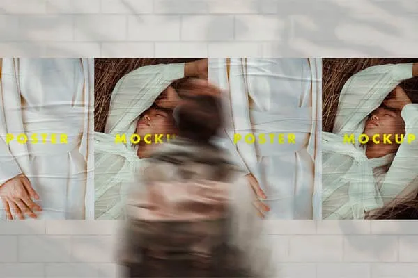 Wrinkled Posters Mockup Scene