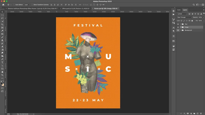 Using Halftone Photoshop Effect for Poster Design