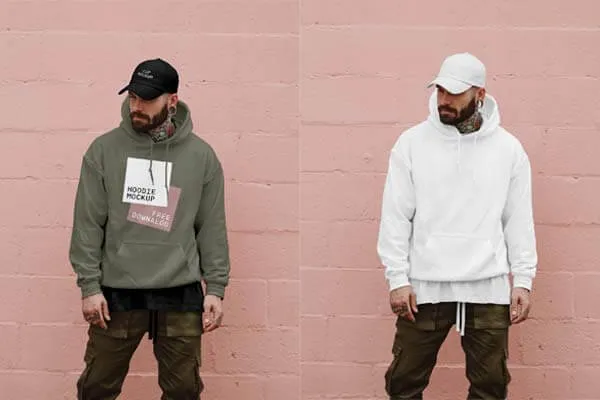 Men in Hoodie Mockup