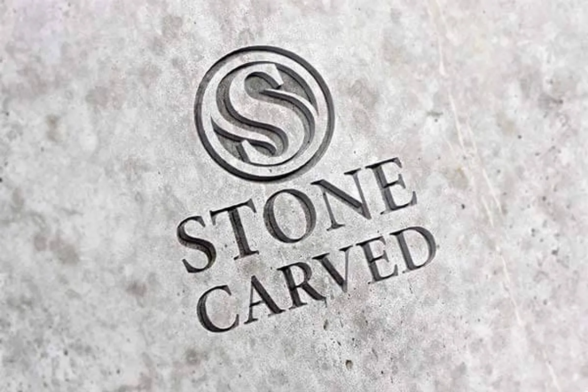 Carved Stone Logo Mockup PSD