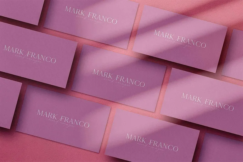 Grid Business Cards Mockup