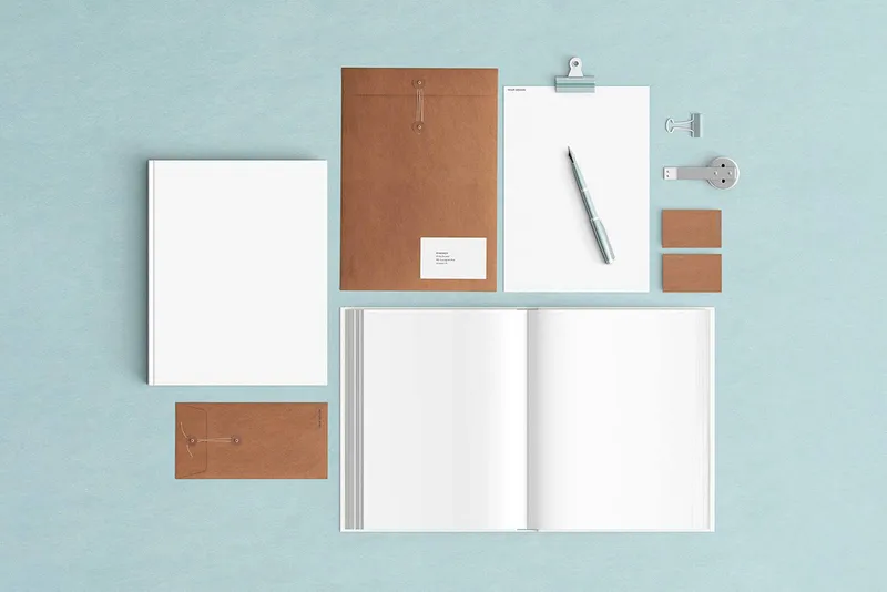 Powderblue Stationery Mockup