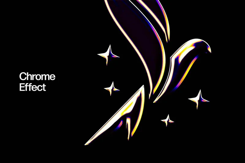 Iridescent Chrome Text Effect