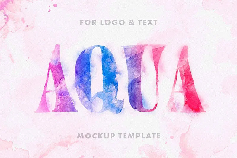 Aquarelle Text & Logo Mockup