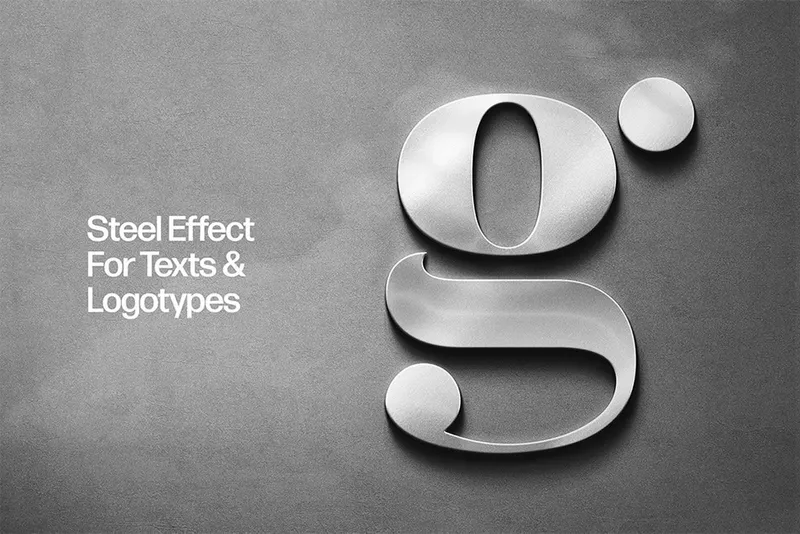Steel Effect for Texts & Logotypes