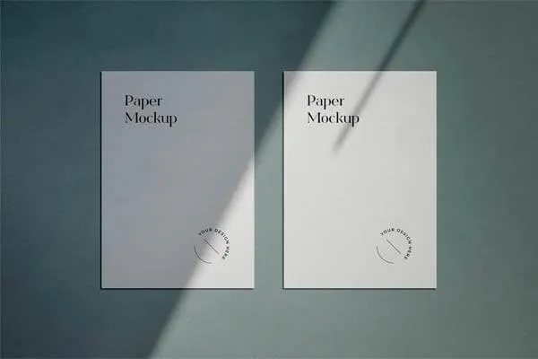A4 Paper Mockup with Shadow Overlay