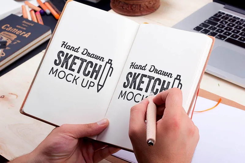 Hand-Drawn Sketch Mockup
