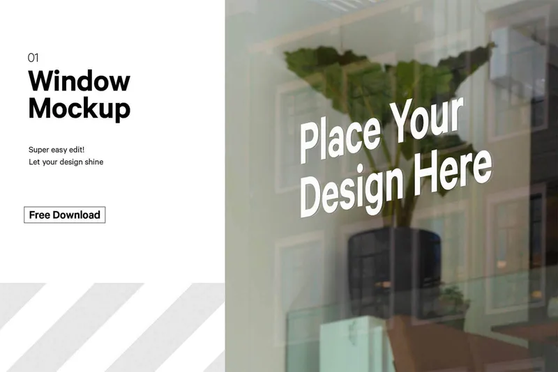 Free Window Sticker Mockup