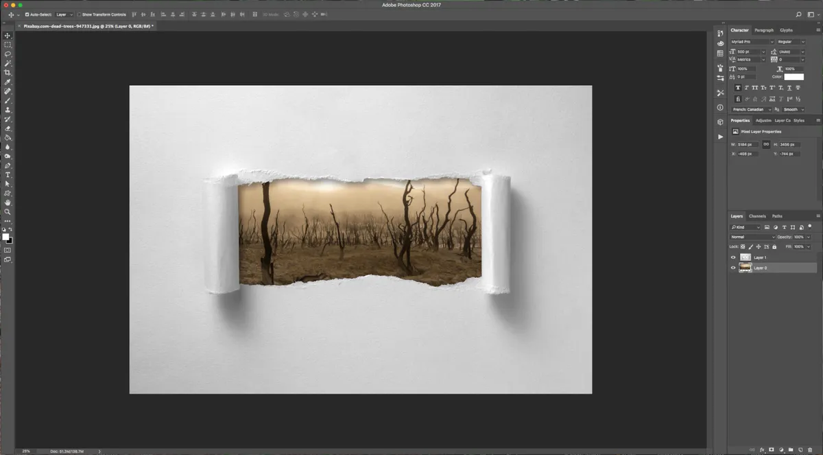 How To Create a Torn Image Overlap in Photoshop