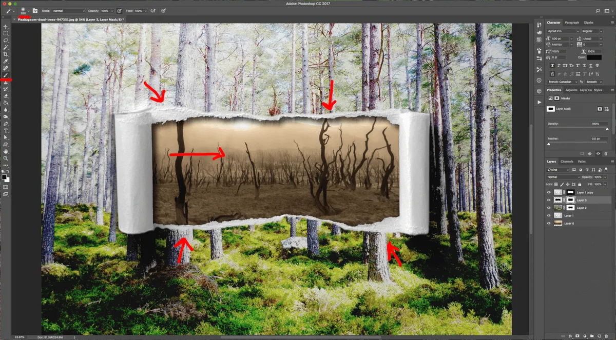 How To Create a Torn Image Overlap in Photoshop