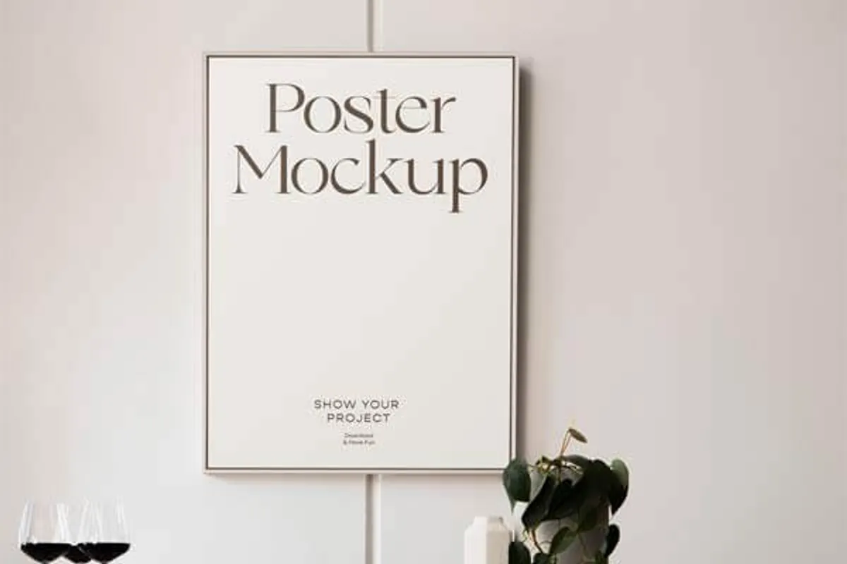 Poster in Dining Room Mockup