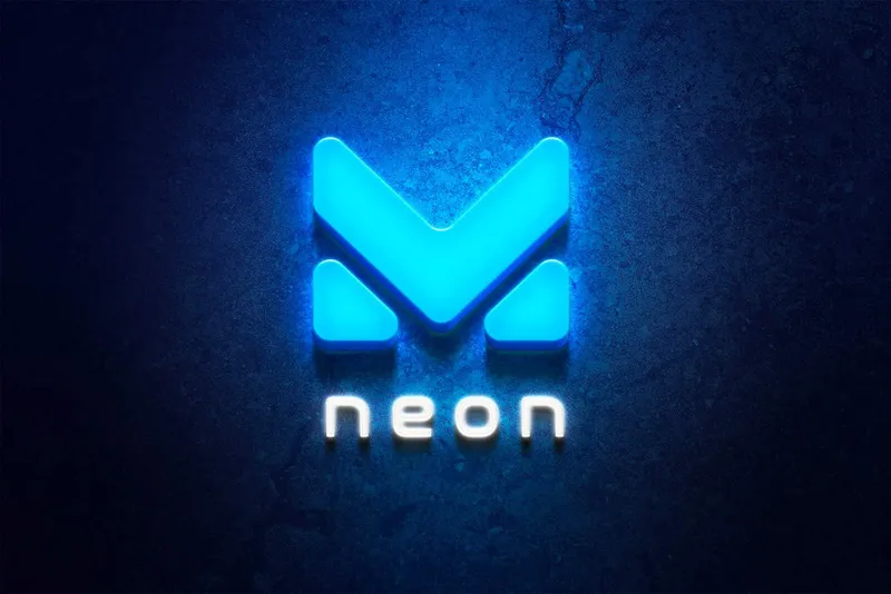 Ice Neon Logo Mockup