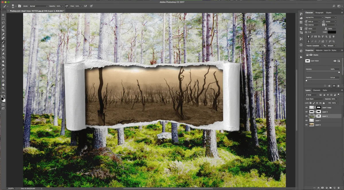 How To Create a Torn Image Overlap in Photoshop