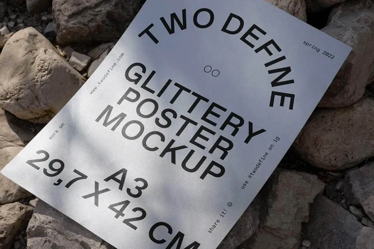 A3 Glittery Poster Mockup