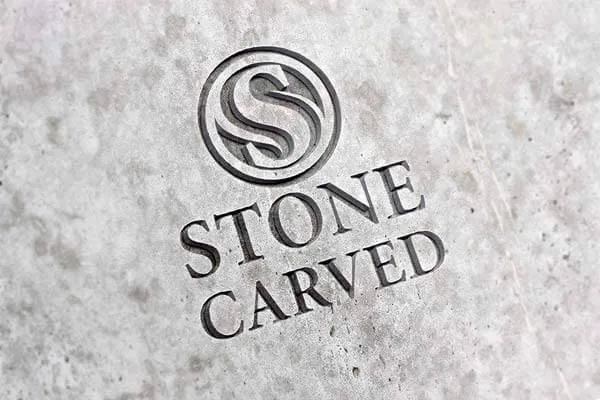 Carved Stone Logo Mockup PSD