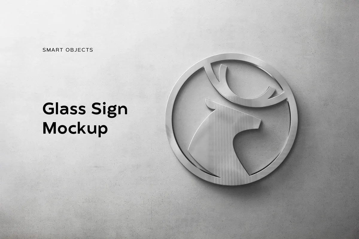 Glass Sign Logo Mockup