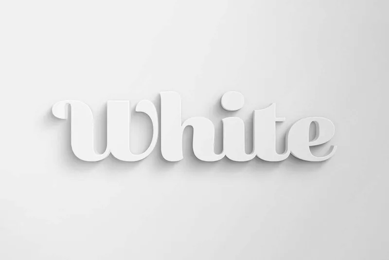 Free White 3D Text Effect