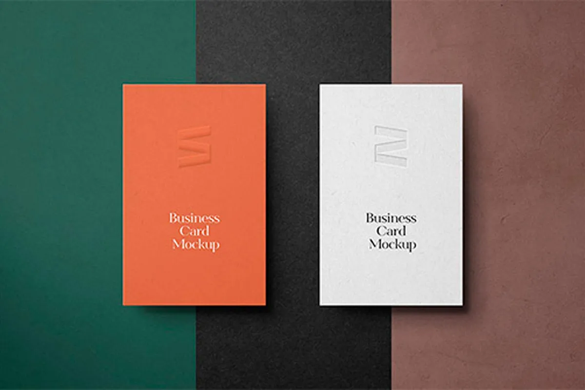 Vertical Business Card Mockup