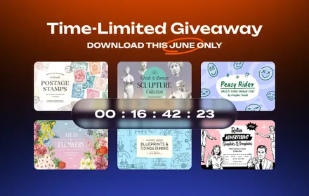 Pixelbuddha June giveaway — six massive design products, available for subscribers this month.