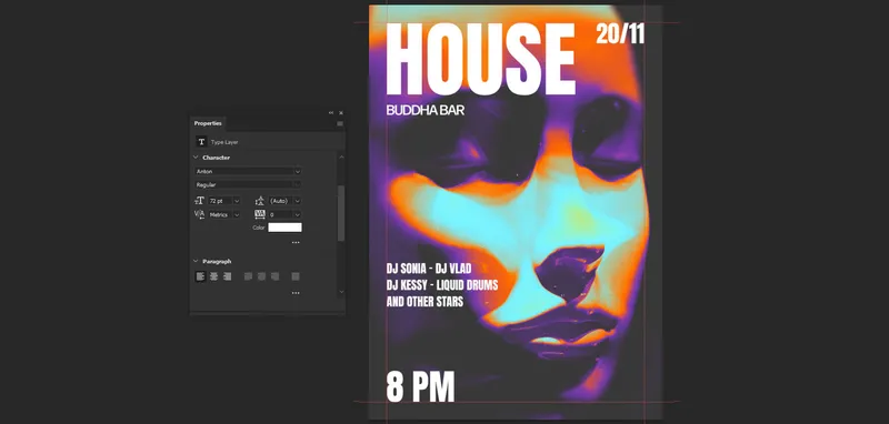 How to Create a Poster Design with Neon Negative Photo Effect